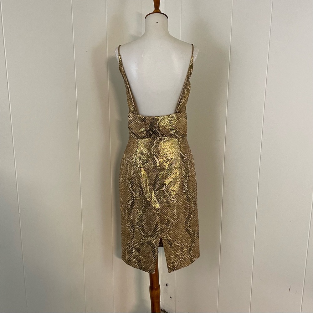 Tracy Reese Silk Metallic Dress Women’s 6 Sleeveless Scoop Neck Sheath Glam - Picture 7 of 10